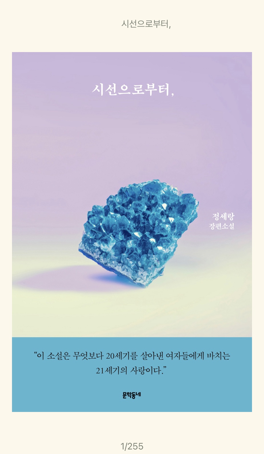 ‘시선으로부터’를 읽었다.