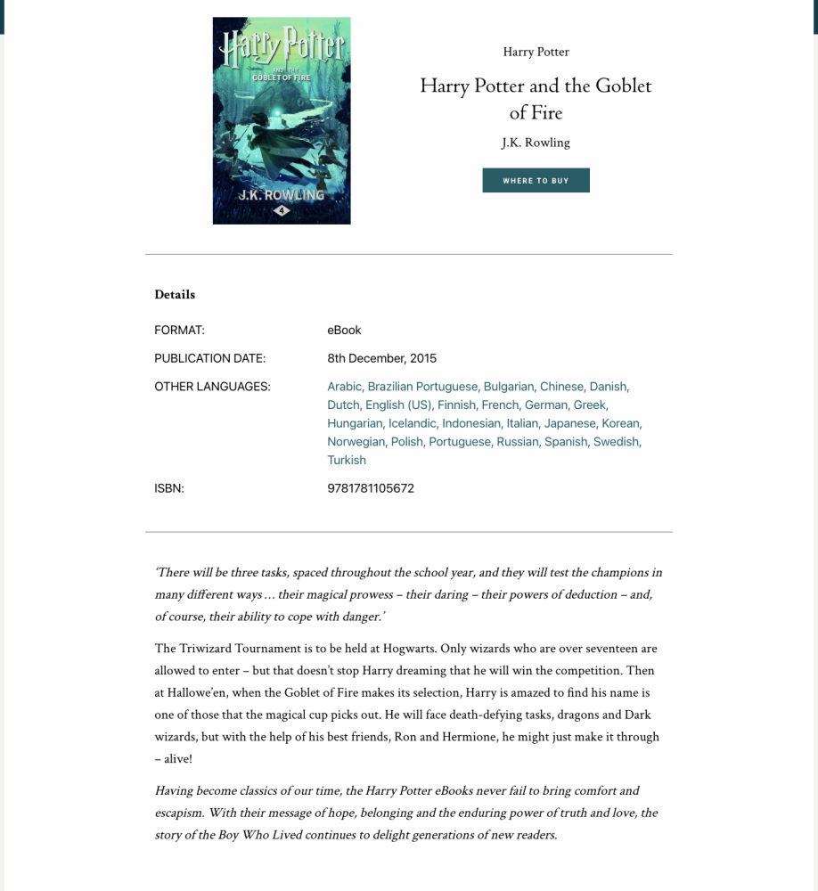 해리 포터 원서 읽기: 『Harry Potter and the Goblet of Fire』